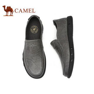骆驼（CAMEL） 休闲便捷套脚百搭商务男士皮鞋 A012155350 灰色 39
