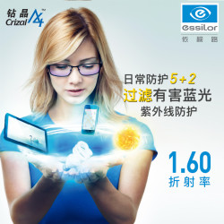 essilor 依视路 睛智系列 轻蓝 1.60折射率镜片 *2片+罗尼瑞 纯钛商务镜架1支