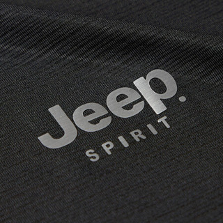 吉普JEEP 短袖t恤男2020春夏圆领速干冰丝休闲户外打底衫男士休闲透气男弹力短袖上衣 JRT5629375 黑色 L