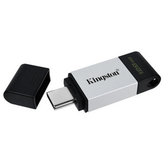 Kingston 金士顿 DT80 USB3.2 Gen1 U盘 银黑色 128GB Type-C