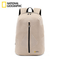 国家地理NATIONAL GEOGRAPHIC电脑包户外旅行休闲双肩包商务书包出差多功能背包 米色