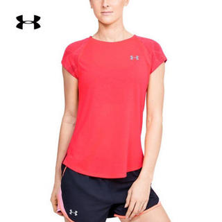 安德玛官方UA Streaker女子运动短袖T恤Under Armour1350070 红色628 L