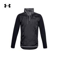 安德玛官方UA Stretch运动拉链夹克男女同款Under Armour1352681 黑色001 男码L/女码XL
