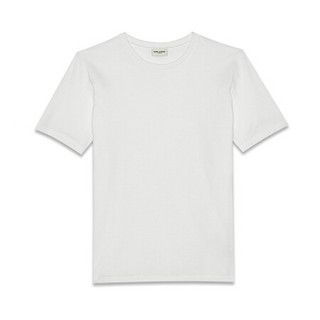 YSL/圣罗兰男装T恤短袖微罗纹圆领棉质时尚简约 白色 XL