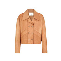 FENDI芬迪女装九分袖夹克双排纽扣外套创意设计精致优雅大方时尚 棕色 38