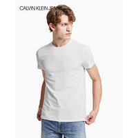 CK JEANS 2020春夏款男装胶印Logo休闲运动短袖T恤J314257 YAF-白色 M