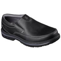 SKECHERS斯凯奇男鞋一脚蹬休闲鞋皮鞋低帮套脚64261 BLACK 7