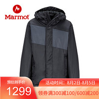 Marmot/土拨鼠秋冬运动防风带帽TR棉保暖棉服男童户外 曜石黑/玄铁灰1121 M-140