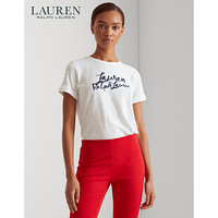 RALPH LAURENLauren/拉夫劳伦女装 2020年早秋字母徽标T恤60341 100-白色 XXS