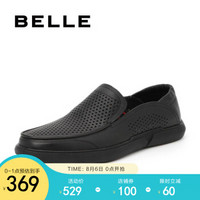 BELLE/百丽休闲鞋男新款夏季商场同款商务牛皮鞋6CL02BM9 黑色 40