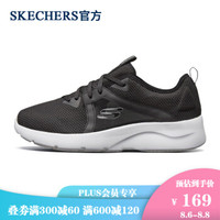 SKECHERS 斯凯奇 官方 女鞋新款时尚系带运动鞋透气网布休闲鞋66666152 黑色/BLK 37