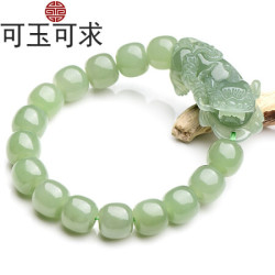 可玉可求 和田玉貔貅手链  青玉男士串珠手串  可配情侣款 款三