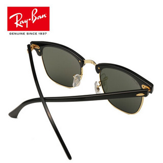 RayBan 雷朋太阳镜男女款派对达人半框墨镜潮流方形眼镜0RB3016 W0366玳瑁色镜框绿色经典镜片 尺寸49