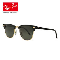 RayBan 雷朋太阳镜男女款派对达人半框墨镜潮流方形眼镜0RB3016 W0366玳瑁色镜框绿色经典镜片 尺寸49