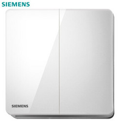 SIEMENS 西门子 开关插座86型面板睿致银边框睿智白五孔USB一开带16A空调插 二开双控