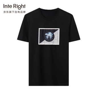 InteRight 男士印花圆领短袖T恤2011 黑色L
