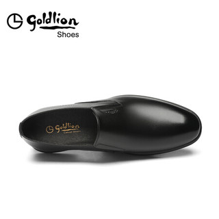 goldlion 金利来 男鞋轻便套脚都市商务正装皮鞋58001004401A黑色43