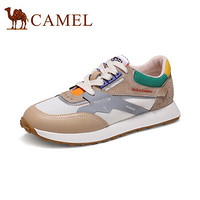 骆驼（CAMEL） 女鞋 透气百搭网红撞色反光设计跑步鞋 A03574601 利爪棕 36