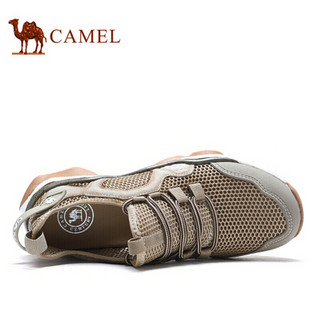 骆驼（CAMEL）耐磨透气登山防滑网面轻便徒步鞋男  A022336690 沙色 40