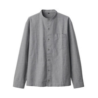 無印良品 MUJI 無印良品 男式 新疆棉 牛津 立领衬衫 纯棉衬衫 休闲衬衫 中灰色 S