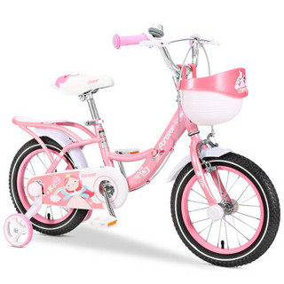 FOREVER 永久 儿童自行车男女款童车宝宝16寸脚踏单车学生车可拆辅助轮粉色