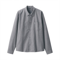 無印良品 MUJI 無印良品 男式 新疆棉 牛津 方形剪裁衬衫 纯棉衬衫 休闲衬衫 中灰色 S-M