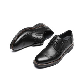 红蜻蜓（RED DRAGONFLY）男鞋商务休闲鞋英伦布洛克正装皮鞋 WTA305151/52 黑色 42
