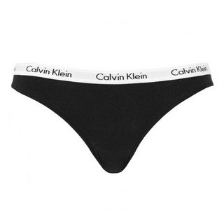 Calvin Klein 女士简约舒适内裤 时尚Logo边三角内裤3条装 QD3588E 黑白灰 M