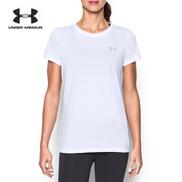 安德玛官方UA Tech女子运动短袖T恤Under Armour1277207 白色100 M