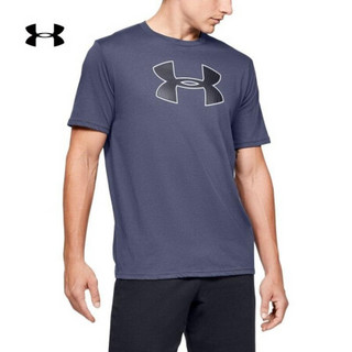 安德玛官方UA Big Logo运动短袖T恤男女同款Under Armour1329583 深蓝色497 男码L/女码XL