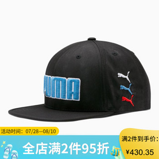 PUMA彪马男女棒球帽遮阳帽平檐六面板结构Logo徽标856193 Black OSFA