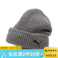 PUMA彪马男女帽毛线帽折叠檐纯色针织帽运动帽022378 Charcoal Gray OSFA