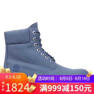 Timberland添柏岚男鞋靴子马丁靴6英寸帆布短靴A1LWM270 NAVY 12M/46