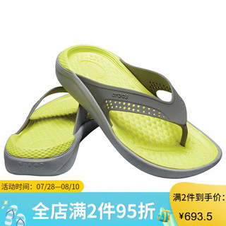 CROCS卡骆驰情侣款凉鞋夹趾凉拖204159 Slate Grey 05182 M4/W6