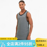 PUMA彪马男士圆领无袖跨栏背心纯色运动衫上衣518983 Medium Gray Heather L