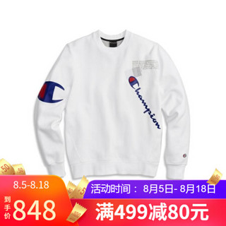 Champion冠军男卫衣套头衫圆领长袖T恤斜标运动衫S5419G 550286 White S