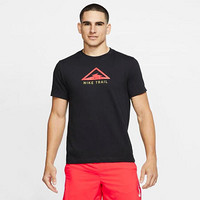 Nike耐克男士短袖印花T恤越野跑步上衣CT3857 Black 2XL