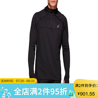 ASICS亚瑟士男士帽衫修身运动衫连帽衫2011A466 Per Black 2XL