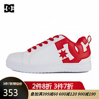 DC SHOES 春夏新款撞色休闲情侣滑板运动鞋 DM201601 白夹红色-WRR 37