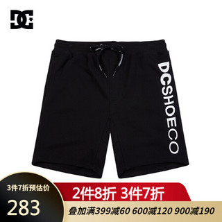 DCSHOES 2020春夏新款LOGO胶印腰部系带男士休闲短裤GDYWS20103 黑夹色 S