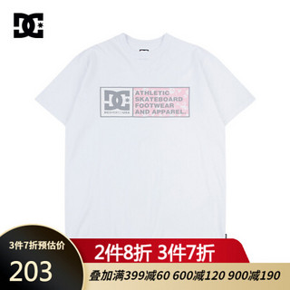 DC SHOES 2020夏新款宽松潮流胶浆印花男士圆领短袖T恤5126J039M 白色 M