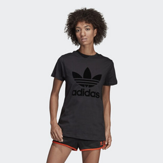 阿迪达斯官方 adidas 三叶草 T-SHIRT 女子短袖上衣DU9856 黑色 30(165/72A)