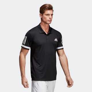 阿迪达斯官网 adidas 男装网球运动翻领套头短袖POLO衫CD7469 黑/白 A/M(175/96A)