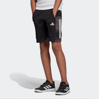 阿迪达斯官方 adidas YB TR KN SHORT 大童训练针织短裤DV1391 黑色/白 164CM