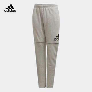 阿迪达斯adidas YB LOGO PANT 男大童 针织长裤 CF654 中麻灰/黑 152CM