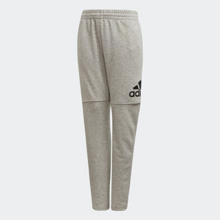 阿迪达斯adidas YB LOGO PANT 男大童 针织长裤 CF654 中麻灰/黑 152CM