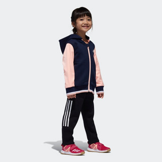 阿迪达斯官方 adidas LG KNIT PNT 训练 女小童 针织长裤 DT2347 黑/白 110CM