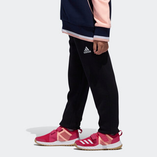 阿迪达斯官方 adidas LG KNIT PNT 训练 女小童 针织长裤 DT2347 黑/白 110CM