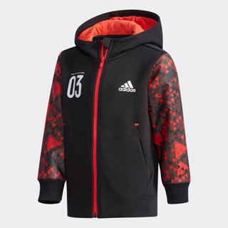 阿迪达斯官方 adidas LB FZ HOODY 小童训练针织茄克CV5384 红色/白色 110CM