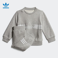 阿迪达斯官网 adidas 三叶草 OUTLINE CREW 婴童装运动套装ED8664 如图 92CM